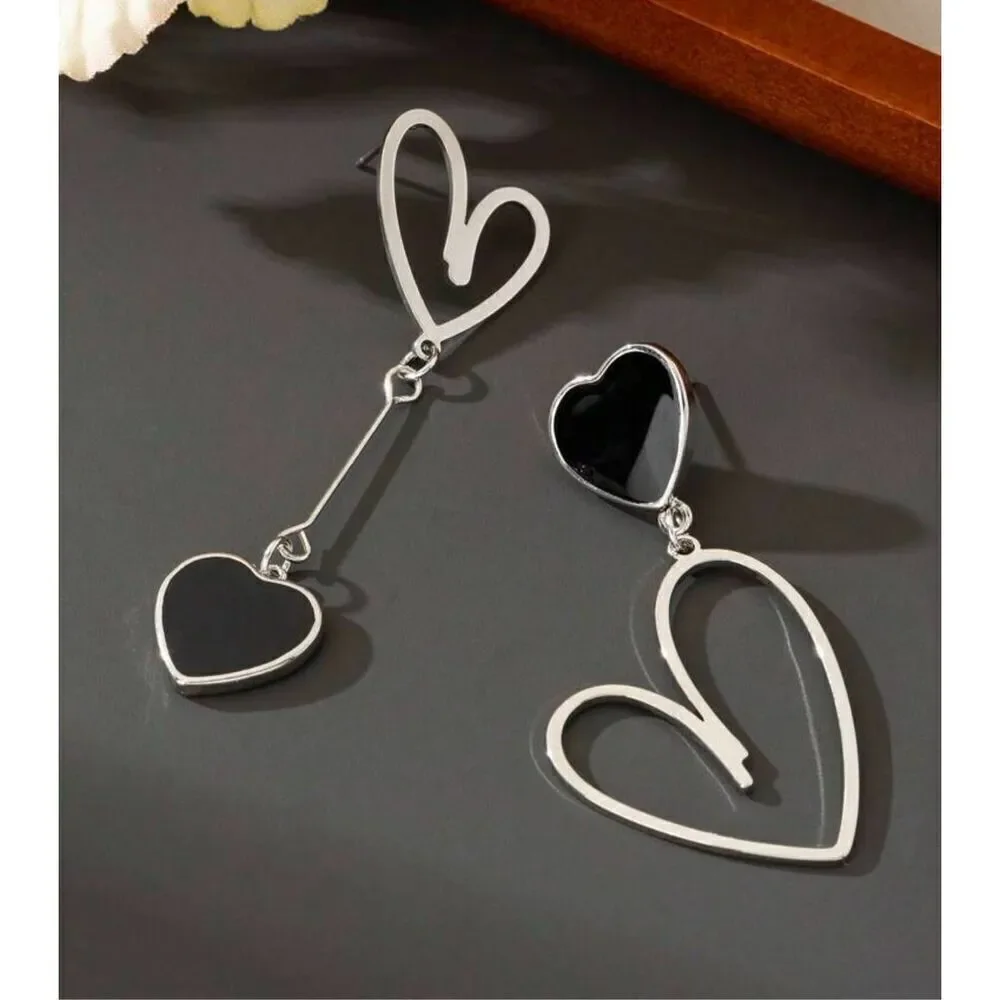 Asymmetrical Heart Earrings